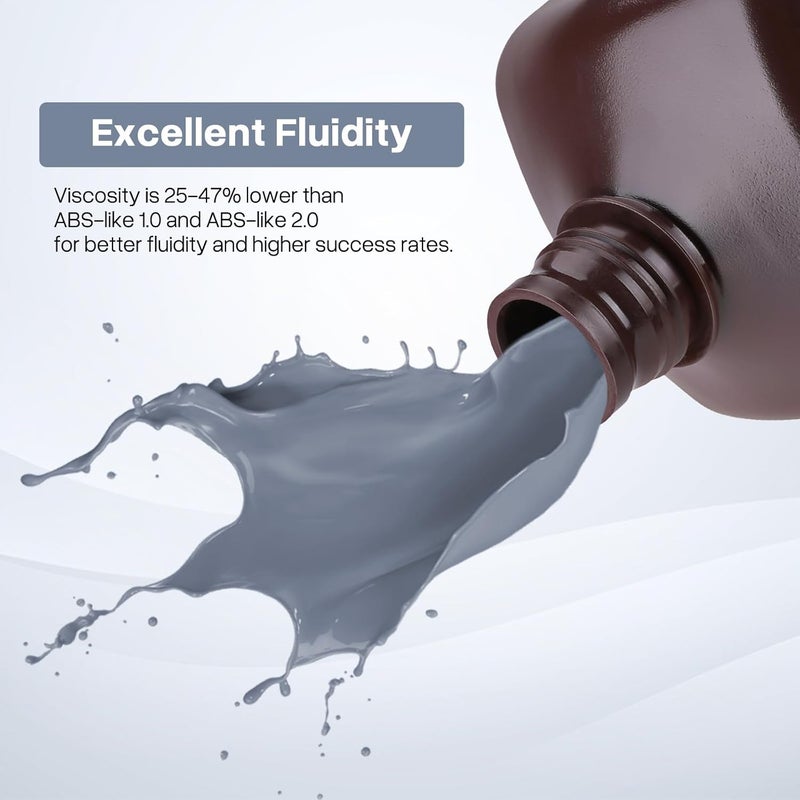 ELEGOO راتنج ABS مثل المحسن 3.0، راتنج طباعة ثلاثية الأبعاد UV-Curing 405nm بدقة أعلى وانكماش أقل، راتنج فوتوبوليمر معزز القوة والصلابة لطابعة LCD باللون الأخضر الشفاف 2000G - Image 2